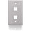 C2G 03411 2 Slot Port Keystone Wall Face Plate WHITE Single Gang Flush Mount