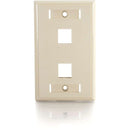 C2G 03711 2 Slot Port Keystone Wall Face Plate IVORY Single Gang Flush Mount