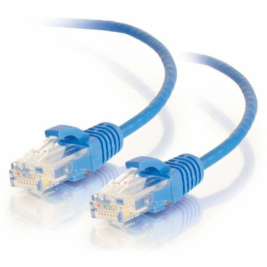 C2G 01080 7FT (84") CAT6 Snagless Blue RJ45 Slim Network Ethernet Patch Cable