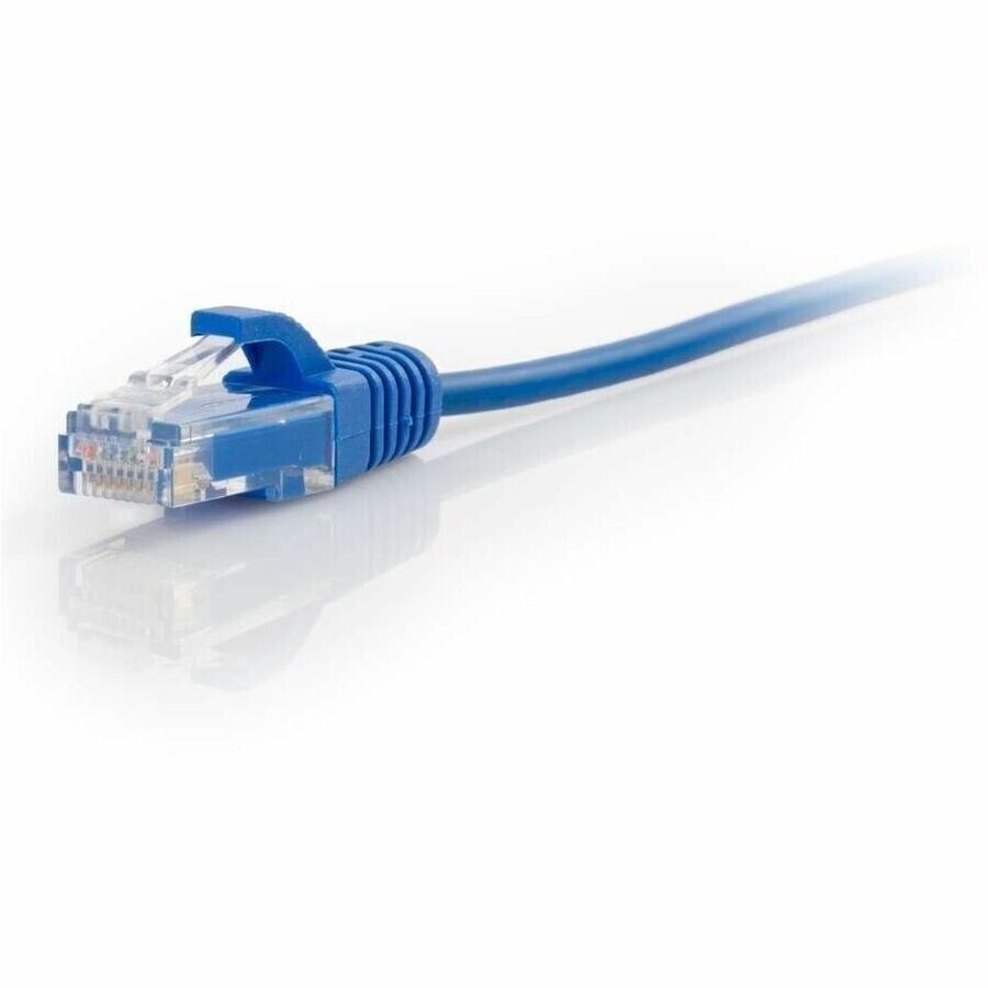 C2G 01080 7FT (84") CAT6 Snagless Blue RJ45 Slim Network Ethernet Patch Cable