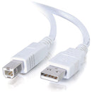 C2G 13401 15FT (180") USB A to USB-B 2.0 WHITE LONG Cable for Printer Scanner