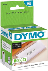 Dymo 30251 260 Address Labels Direct Thermal White Paper 3 1/2