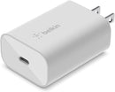 Belkin WCA004DQWH 25W USB-C Wall FAST Charger WHITE 25W Portable Plug N Play