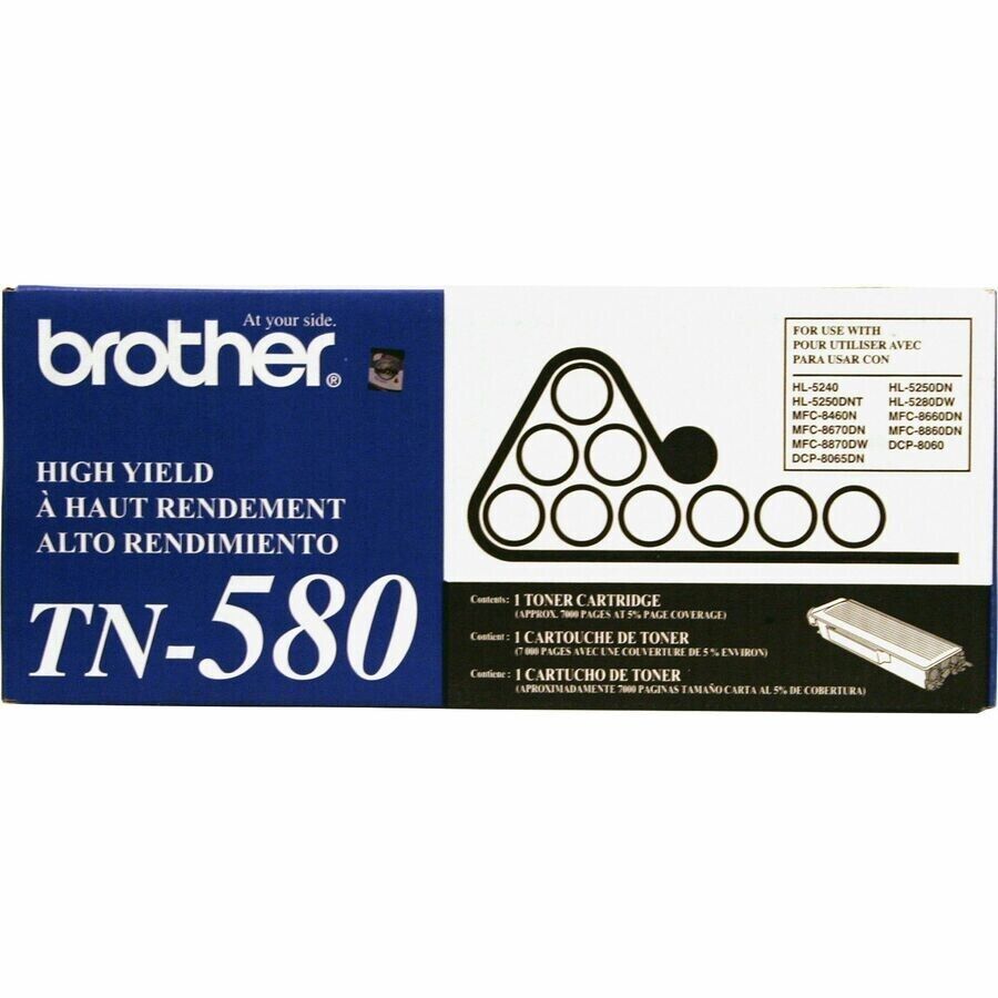 Brother TN580 Original BLACK Laser Toner Cartridge up to 7000 Pages Single Pack