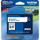 Brother TZE243 P-Touch 3/4"x26.2' BLUE on WHITE Laminated Label Tape Cartridge