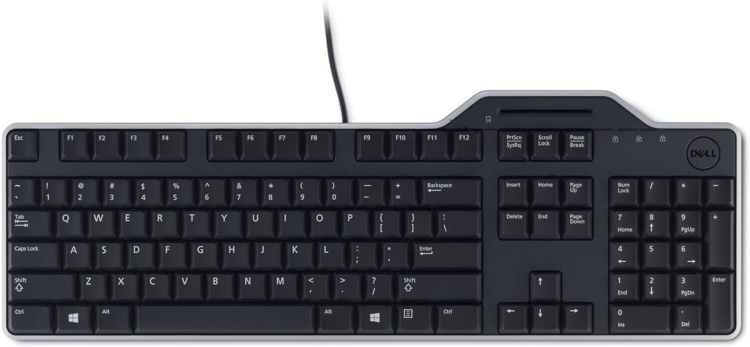 Dell KB813-BK-US USB QWERTY Standard Keyboard w Built-In Smart Card Reader BLACK