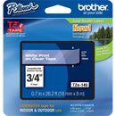 Brother TZE145 P-Touch 3/4"x26.2' WHITE TZe Laminated Tape Cartridge Grease Temp