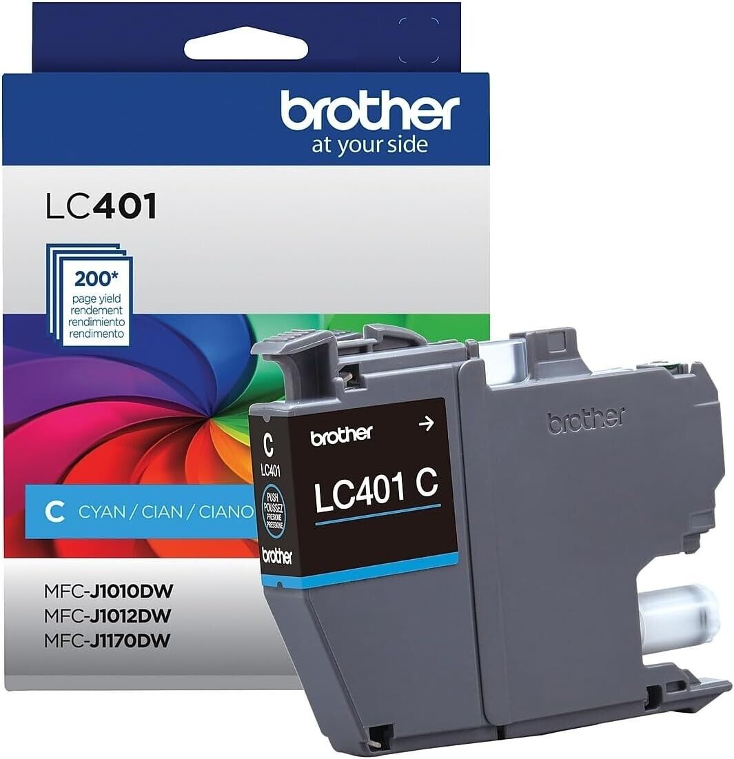 Brother Original LC401CS Standard CYAN Ink Cartridge Single up to 200 Pages