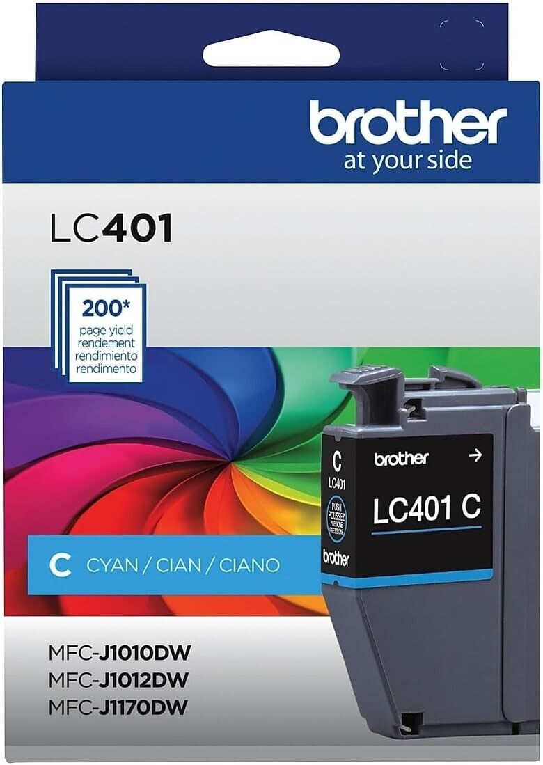 Brother Original LC401CS Standard CYAN Ink Cartridge Single up to 200 Pages