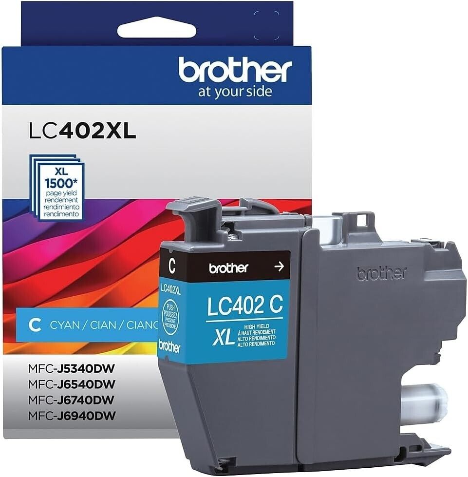 Brother Original LC402XLCS High Yield CYAN Ink Cartridge Single up to 1500 Pages