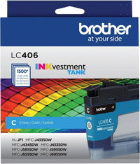 Brother INKvestment LC406CS Standard YIELD CYAN Ink Cartridge up to 3000 Pages