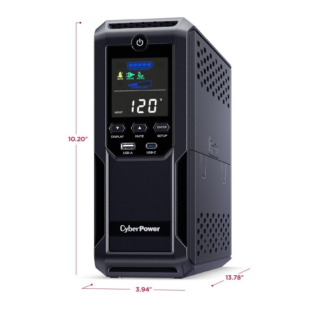 CyberPower CP1500AVRLCD3 6+6 Outlets Intelligent LCD UPS System 1500 900W 1500J