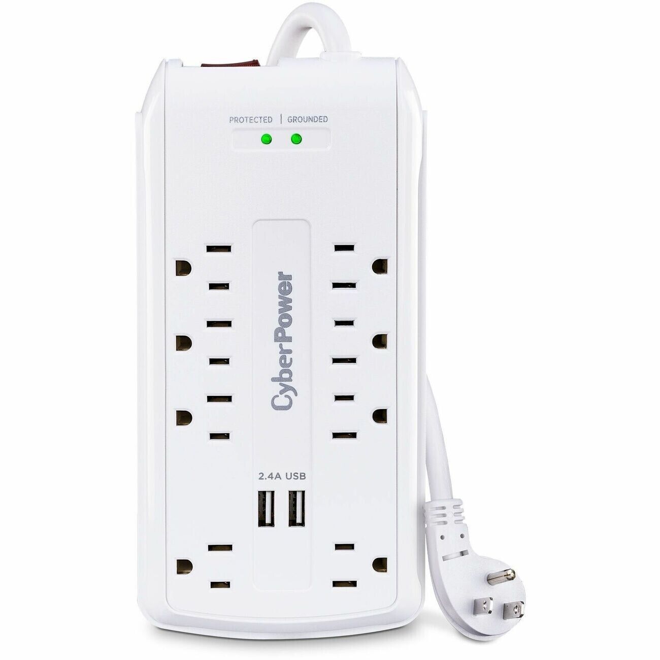 CyberPower CSP806U Pro 8 Outlet 600VA Surge Protection w USB 3000J w 6FT WHT CRD