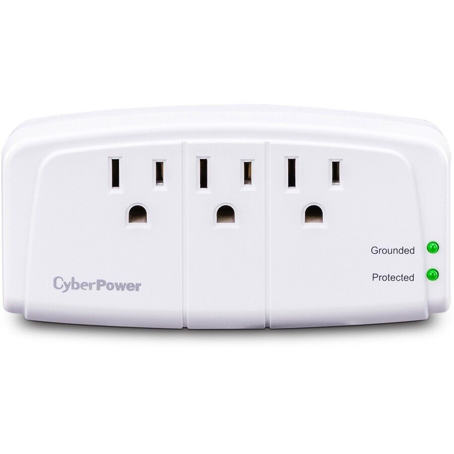 CyberPower CSB300W Essential 3 Outlet Surge Protection 800V Wall EMI RFI 900J