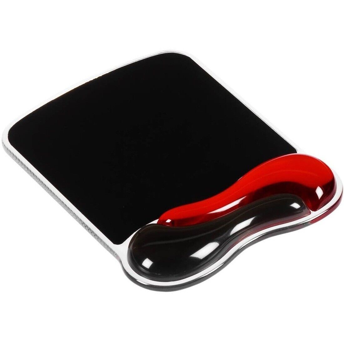 Kensington K62402AM Duo Gel Wave Mouse Pad & Wrist Rest Soft Pillow Red Black