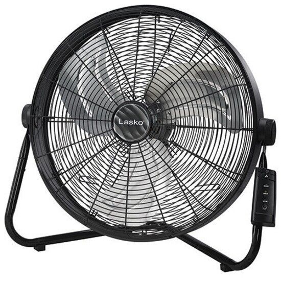 Lasko H20685 20" High Velocity Fan 3 Speed w Remote Carry Handle Metal BLACK