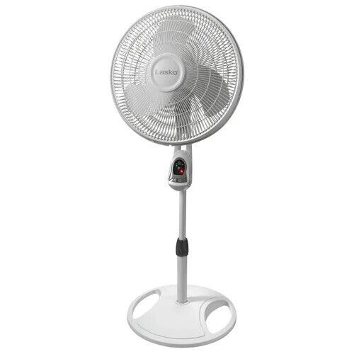 Lasko 1646 Oscillating Stand Fan 3 Speed 16" Diameter with Remove WHIT