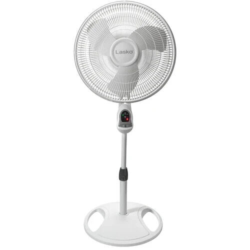 Lasko 1646 Oscillating Stand Fan 3 Speed 16" Diameter with Remove WHIT