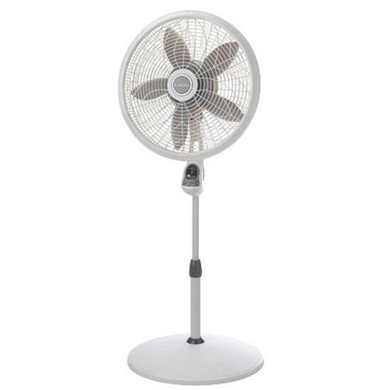 Lasko 1850 Pedestal 18" 5 Blade Fan 3Speed Adjust Tilt Height Oscil Remote WHIT
