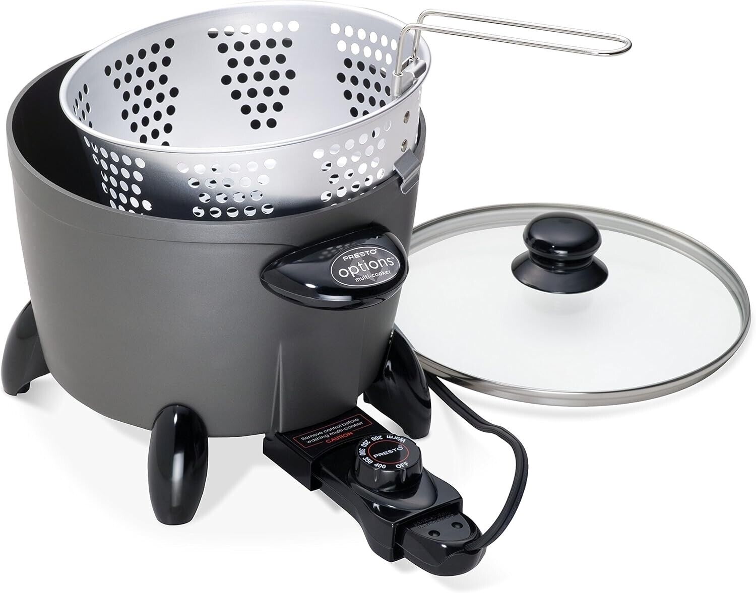 Presto 06003 Options Multi-Cooker Steamer Stew Roast Boil Deep Fry +Handy Basket