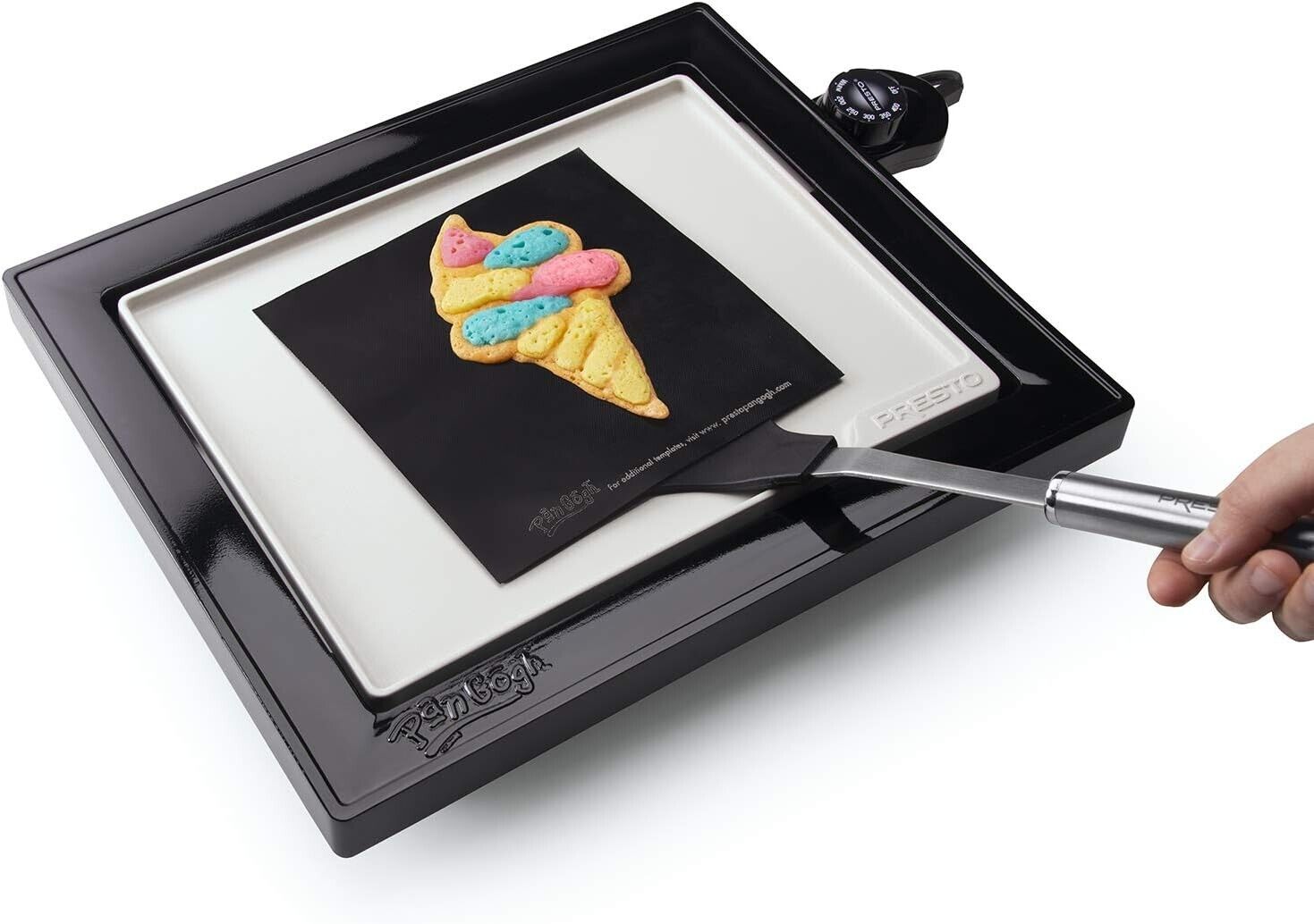 Presto 07080 PanGogh Electric Pancake Art Griddle w Batter Bottle & Template