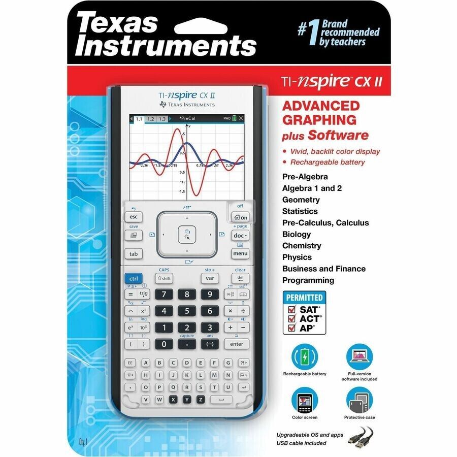 Texas Instruments NSCX2/TBL/1L1 TI-Nspire Graphing Calculator White