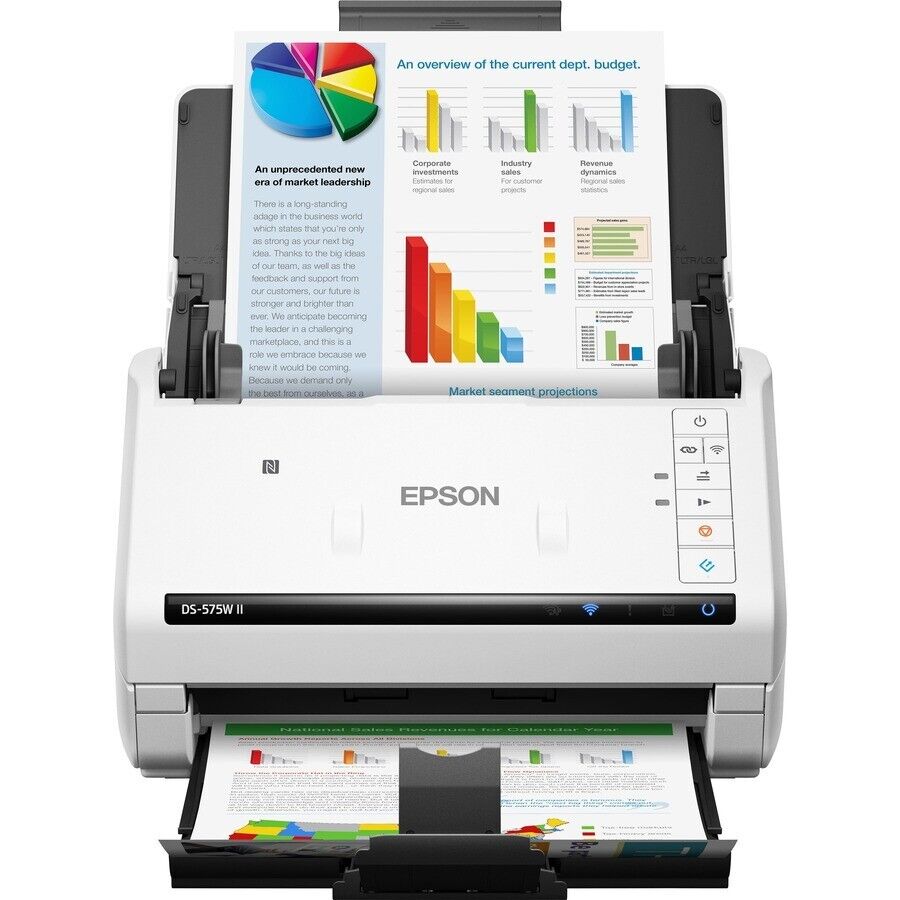 Epson B11B263202 DS-575WII Wireless Large Format 11"x20' Scanner 600dpi 35ppm