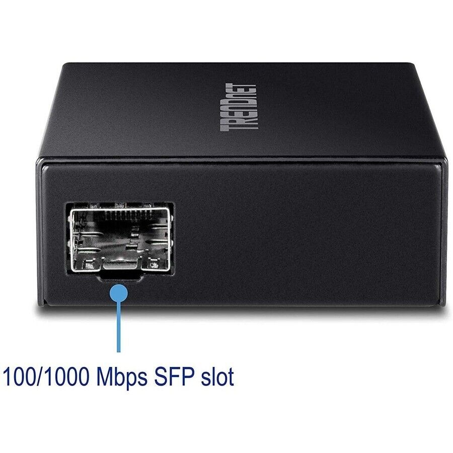 TRENDnet TFC-GSFP Gigabit Ethernet to SFP Fiber Media Converter 4G Switching Cap
