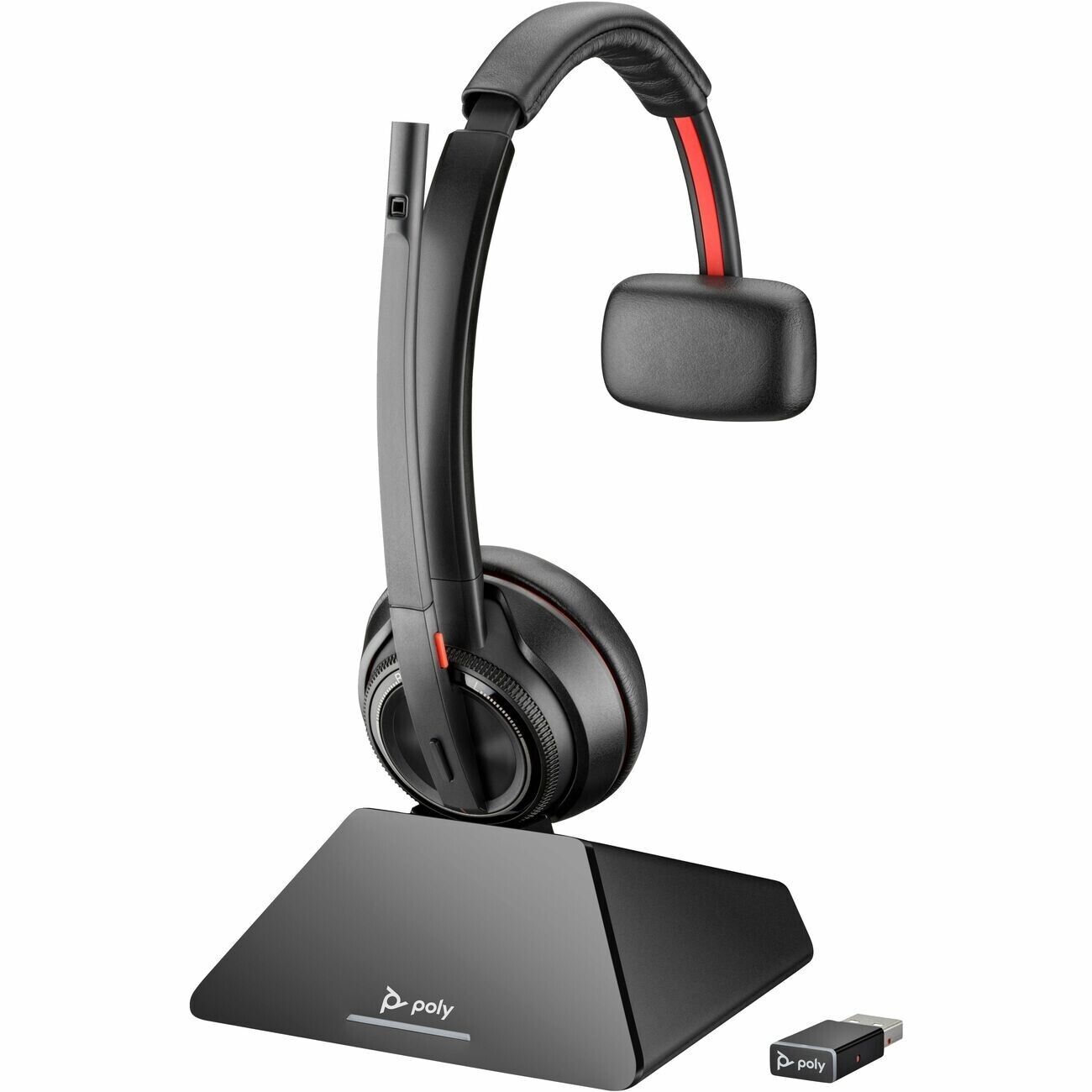 Poly 77T31AA#ABA SAVI 8210 UC DECT BT USB Mono Wireless Headset Charging Stand