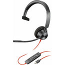 Poly 8X215AA Blackwire 3310 Mono USB-C/A 3.5mm Headset Inline Control TAA PC MAC