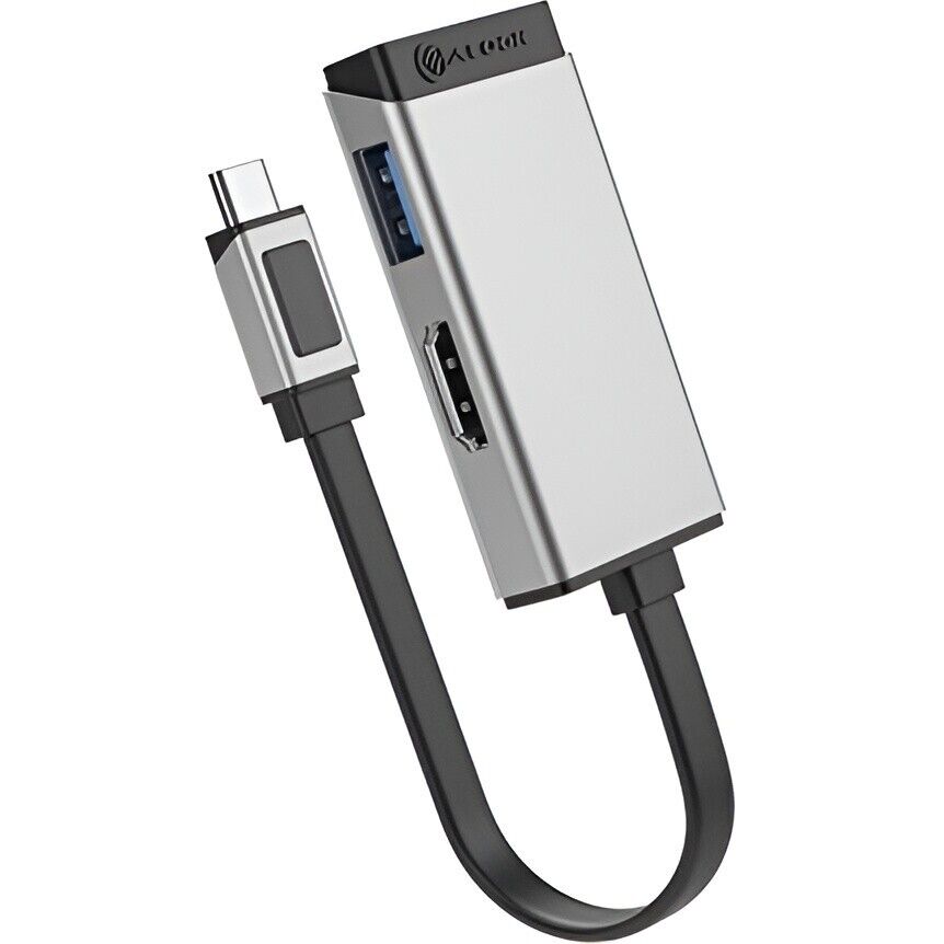 Alogic ULCHDA-SGR MagForce DUO 2-in-1 Adapter 4K HDMI USB-C/A Plug n Play Gray