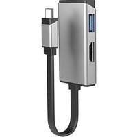 Alogic ULCHDA-SGR MagForce DUO 2-in-1 Adapter 4K HDMI USB-C/A Plug n Play Gray