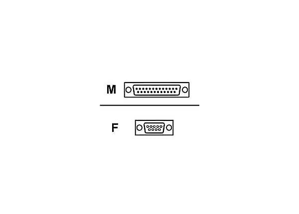 Epson EPSON-003G Null Modem Universal Cable DB-9 Female DB-25 Male - 10ft - Gray