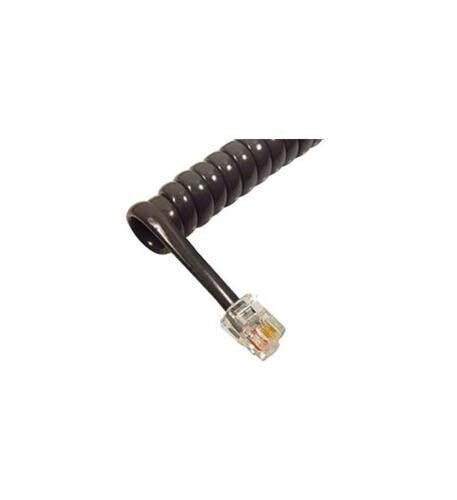 Cablesys 1200CH 12' Char BLACK Telephone Handset RJ9 Curly Cord GCHA444012-FMG
