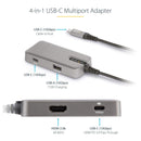 StarTech DKT31CHPD3 USB C Multiport Adapter HDMI USB-A/C 100W PD Mini Porta Dock