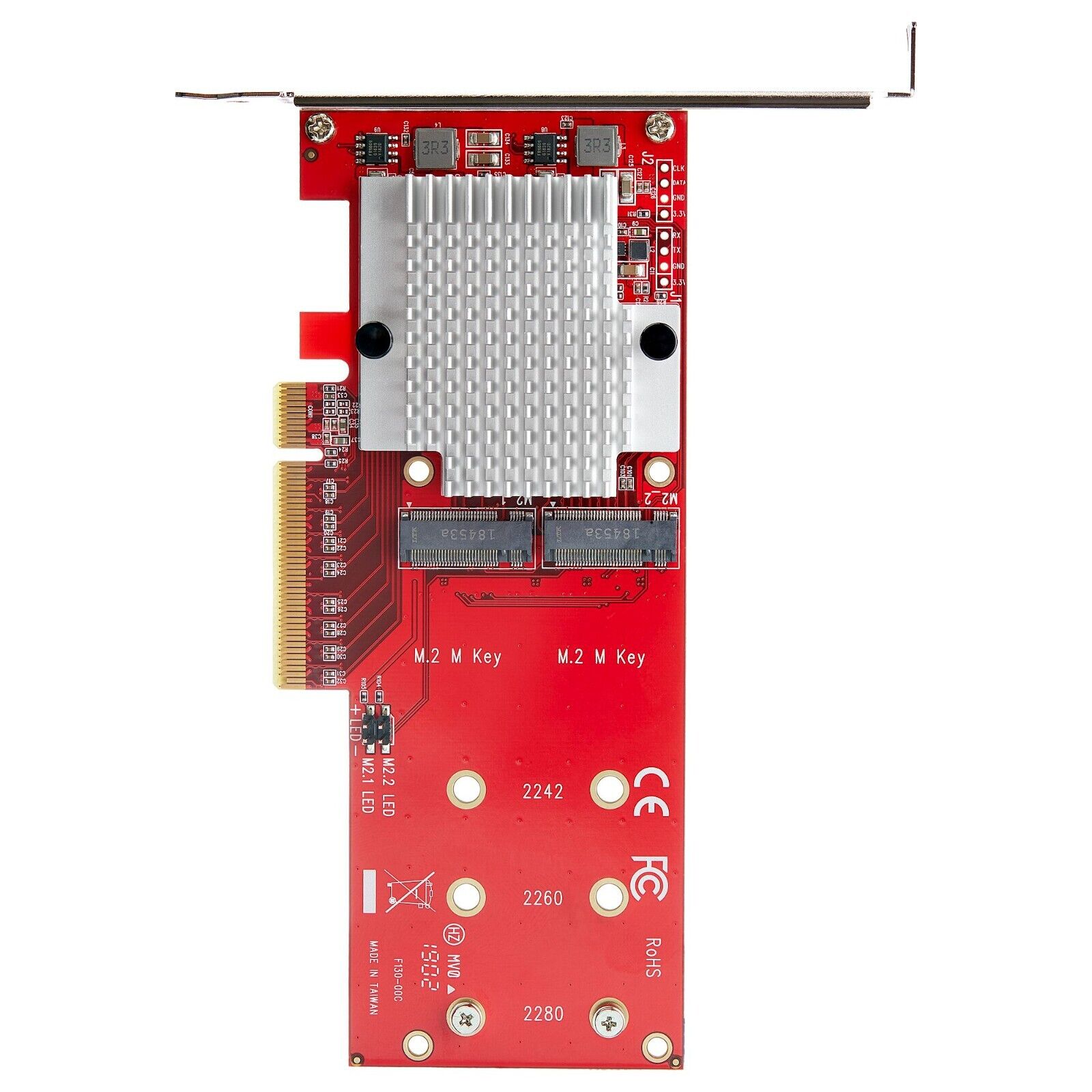 StarTech PEX8M2E2 Dual M.2 PCIe SSD Adapter Card x8 x16 NVMe AHCI 2242 2260 2280