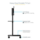 StarTech MBLTVSTNDEC Mobile TV Cart Rolling Rotate Tilt Stand w Shelf 37"-70"