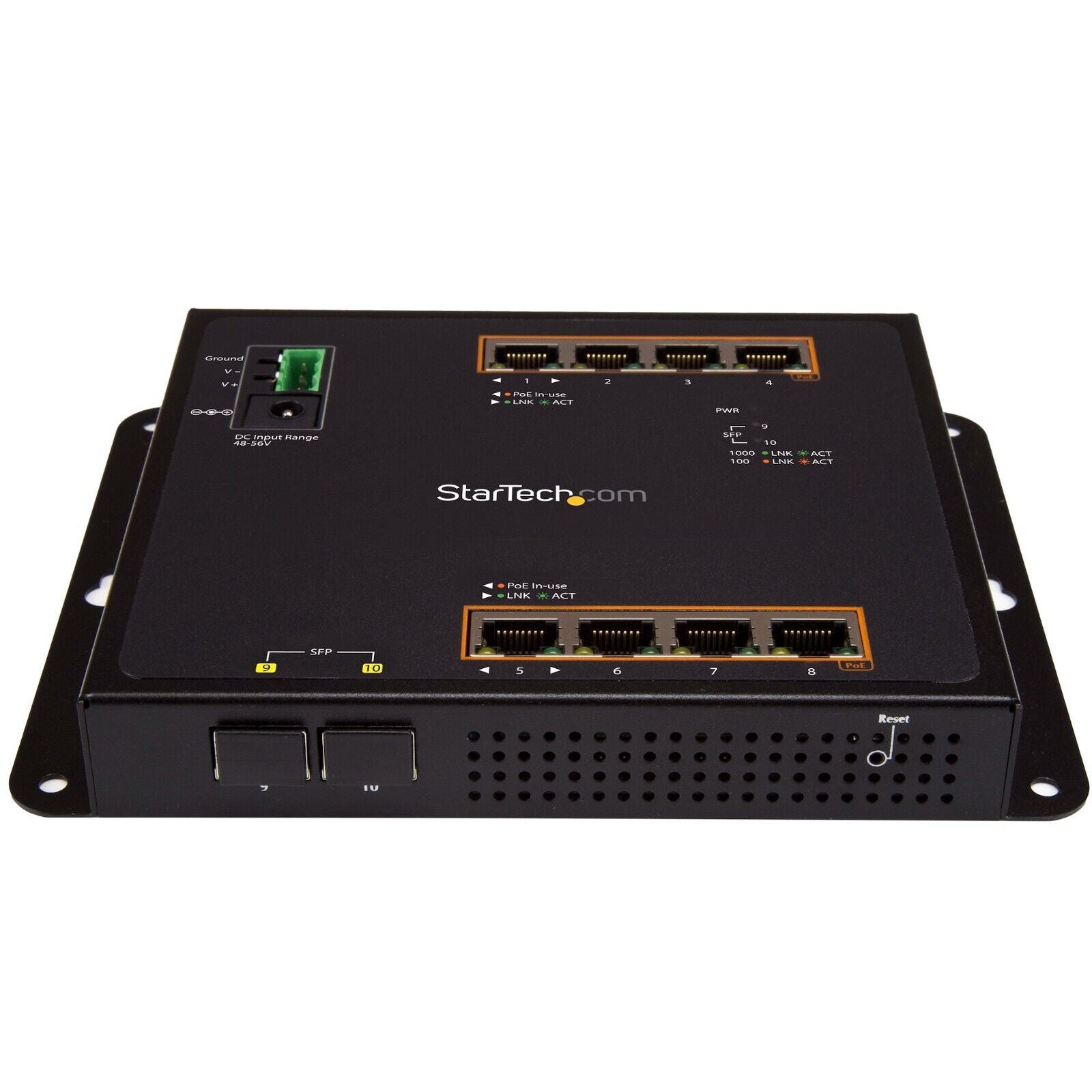 StarTech IES101GP2SFW 8 Port Industrial Gbe 30W PoE+ Ethernet Rugged Switch 2SFP