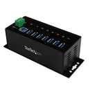 StarTech ST7300USBME 7 Port Industrial USB 3.0 Metal Hub w Term Blk ESD DIN Wall