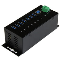 StarTech ST7300USBME 7 Port Industrial USB 3.0 Metal Hub w Term Blk ESD DIN Wall