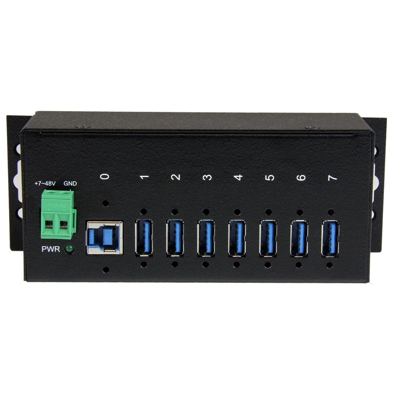 StarTech ST7300USBME 7 Port Industrial USB 3.0 Metal Hub w Term Blk ESD DIN Wall