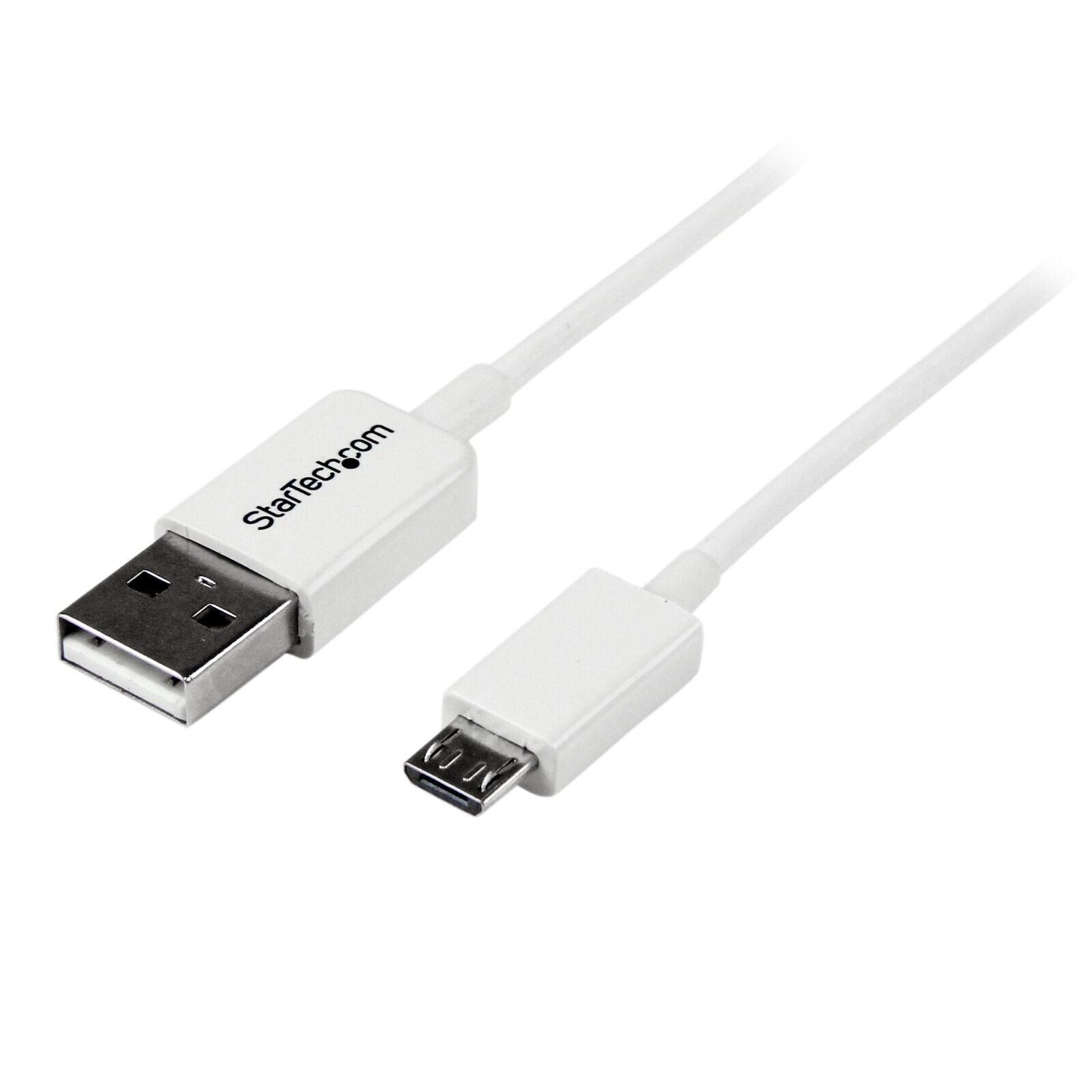 StarTech USBPAUB1MW 3Ft (1M) USB-A to USB-Micro-B Charging Sync Cable Cord White