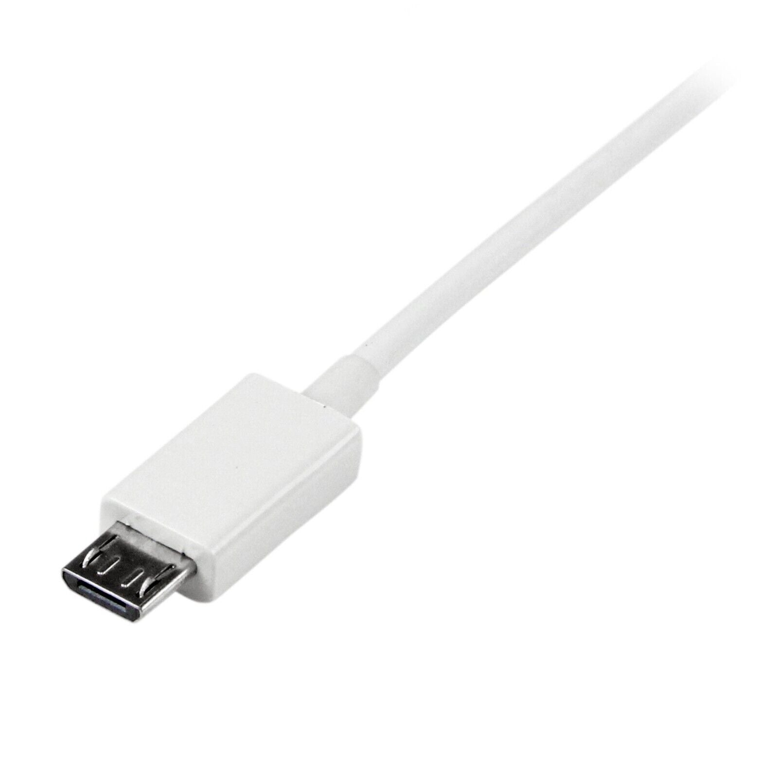 StarTech USBPAUB1MW 3Ft (1M) USB-A to USB-Micro-B Charging Sync Cable Cord White