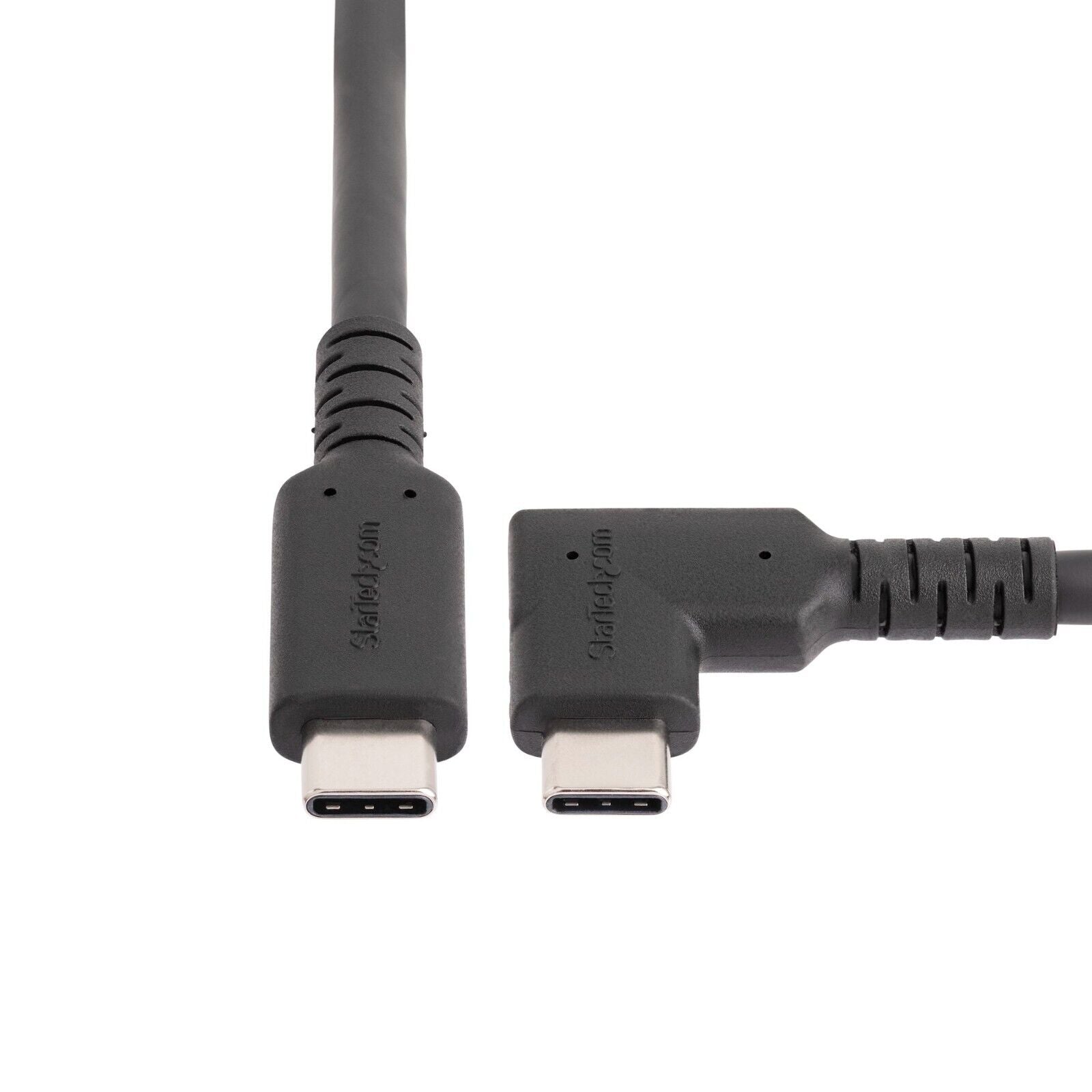 StarTech RUSB315CC2MBR 6Ft Rugged Right Angle 90-Deg USB-C To USB-C Cable Black