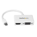 StarTech MDP2HDVGAW 6" Mini DisplayPort mDP to HDMI VGA Adapter Dongle White