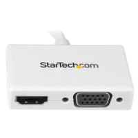 StarTech MDP2HDVGAW 6" Mini DisplayPort mDP to HDMI VGA Adapter Dongle White