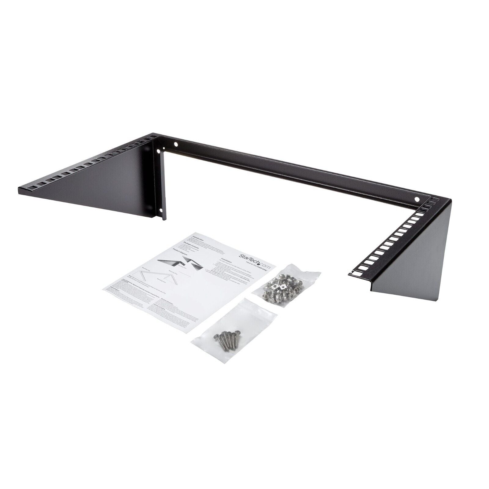 StarTech RK619WALLV 6U 19" Rack Wall Mount Patch Panel Steel Bracket +Screws BLK