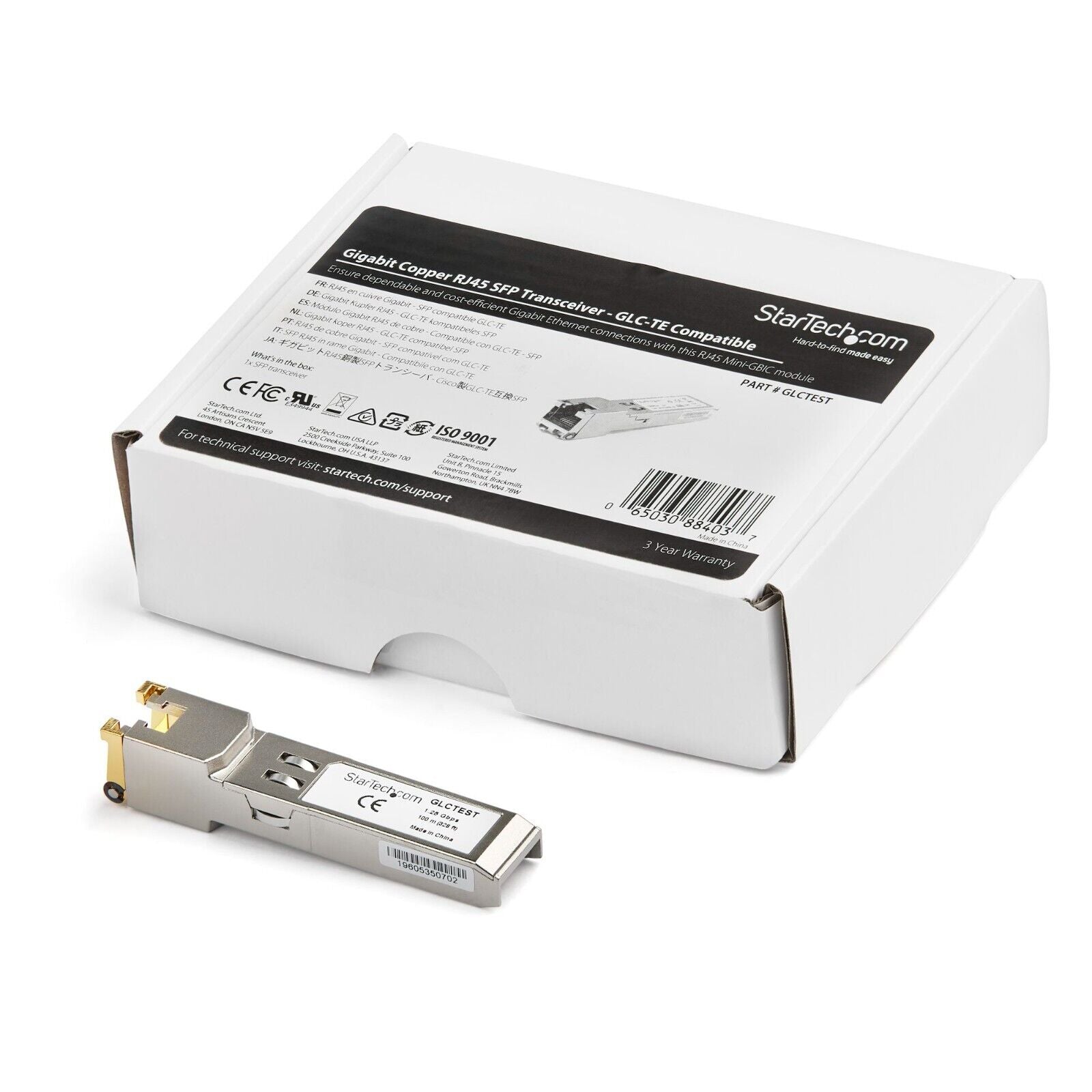 StarTech GLCTEST GLC-TE Cisco Compat 1000Base-T Industrial Ethernet Transceiver