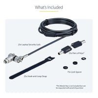 StarTech UNIVMK25-LAPtoP-LOCK 25Pack 6Ft Univ Laptop Keyed Lock Security Cable
