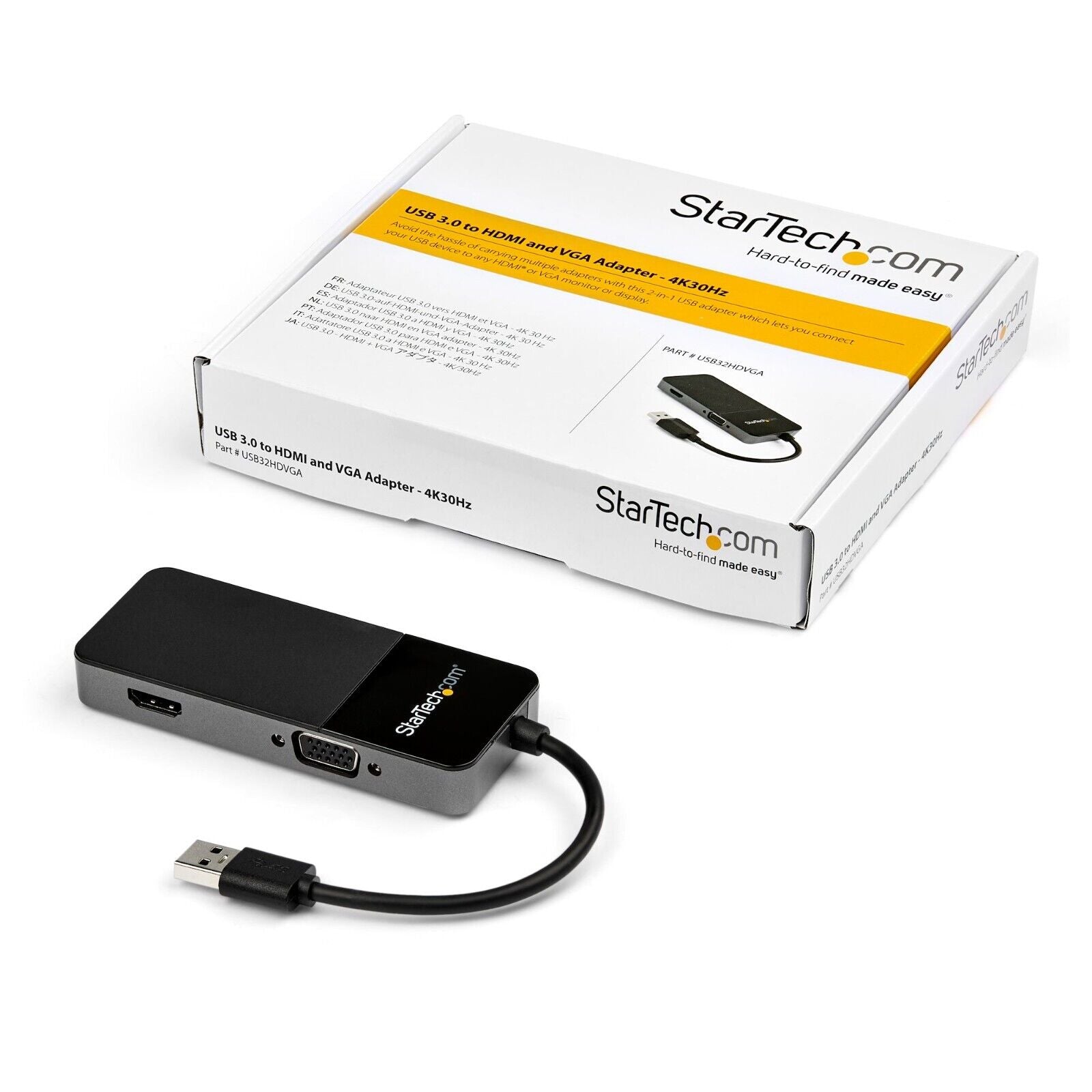 StarTech USB32HDVGA USB 3.0 to HDMI and VGA Converter Adapter Dongle Black